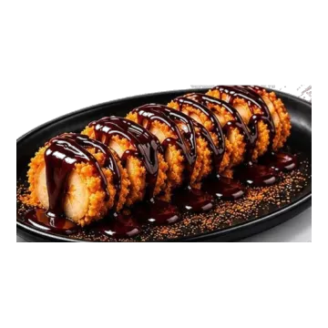 Hot de banana com calda de chocolate