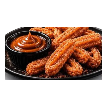 Mini churros com doce de leite